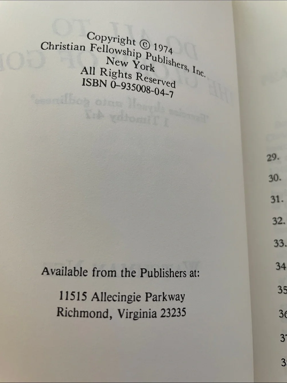 Christian Fellowship Publishers, Inc. previous owner’s